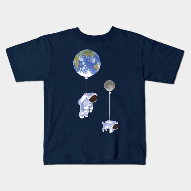 Spaceboy Kids T-Shirt by obvian